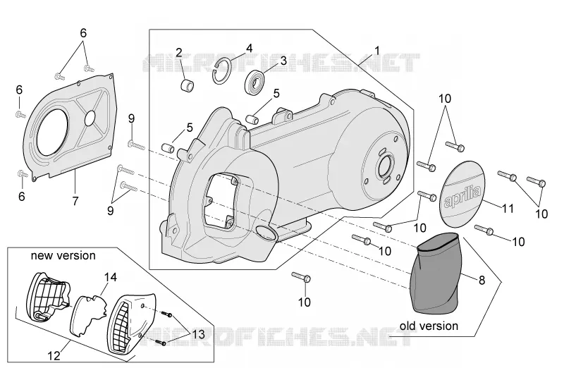 Couvercle transmission Aprilia APRILIA-SCOOTER 125 MOJITO 2007  Mojito