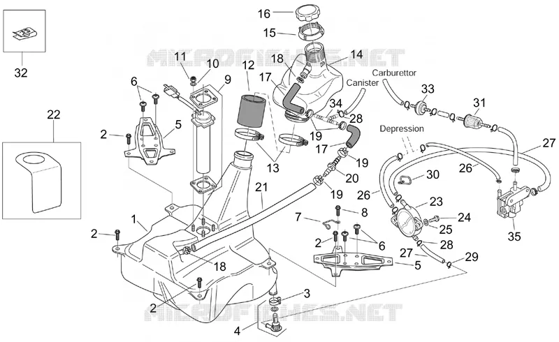 Reservoir carburant Aprilia APRILIA-SCOOTER 125 MOJITO 2005  Mojito