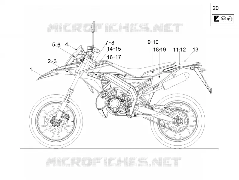 AUTOCOLLANTS Aprilia APRILIA-MOTORCYCLES 50 SX 2020  SX 50 Low Seat Euro 4