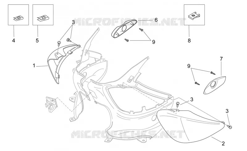Carr. Arriére - des.selle Aprilia APRILIA-SCOOTER 125 MOJITO 2008  Mojito E3