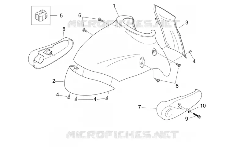 Carrosserie av. - Garde-boue AV Aprilia APRILIA-SCOOTER 125 MOJITO 2008  Mojito E3