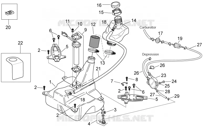Reservoir carburant Aprilia APRILIA-SCOOTER 125 MOJITO 2008  Mojito E3