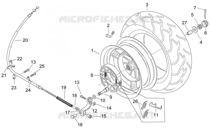 Roue AR Aprilia APRILIA-SCOOTER 125 MOJITO 2008  Mojito E3