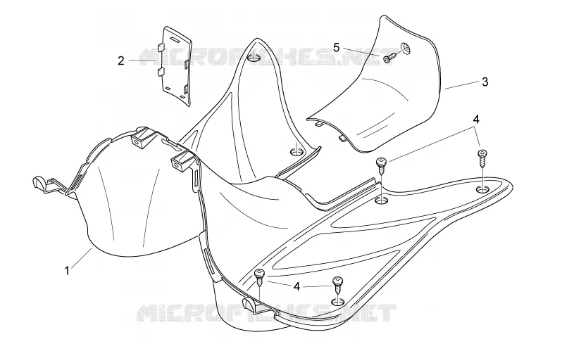 Carrosserie centrale II Aprilia APRILIA-SCOOTER 50 MOJITO 2005  Mojito Custom 2T (engine Piaggio)