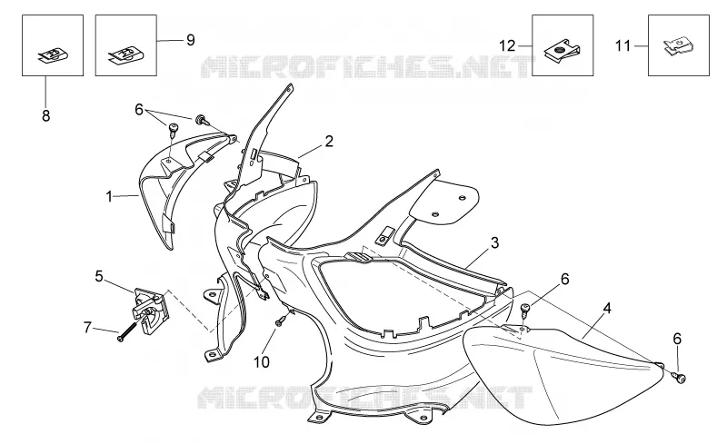Carrosserie posterieure I Aprilia APRILIA-SCOOTER 50 MOJITO 2008  Mojito Custom 2T (engine Piaggio)