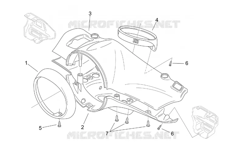 Carrosserie av. I Aprilia APRILIA-SCOOTER 50 MOJITO 2003  Mojito Retro 2T (engine Aprilia)