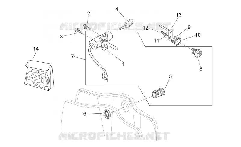 Décalco et Kit serrure Aprilia APRILIA-SCOOTER 50 MOJITO 2002  Mojito Retro 2T (engine Aprilia)