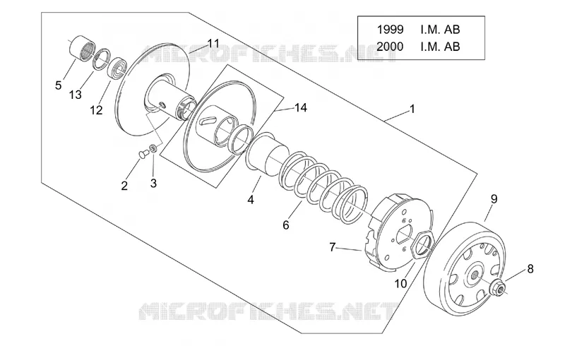 Embrague I ('99-2001 I.M. AB) Aprilia APRILIA-SCOOTER 50 MOJITO 2000  Mojito Retro 2T (engine Aprilia)