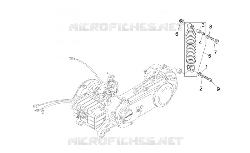 Suspension arriere Aprilia APRILIA-SCOOTER 50 MOJITO 2000  Mojito Retro 2T (engine Aprilia)