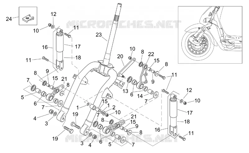 Suspension avant Aprilia APRILIA-SCOOTER 50 MOJITO 2003  Mojito Retro 2T (engine Aprilia)