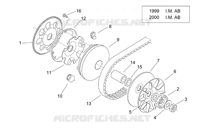 Variateur I  ('99-2000 I.M. AB) Aprilia APRILIA-SCOOTER 50 MOJITO 2002  Mojito Retro 2T (engine Aprilia)
