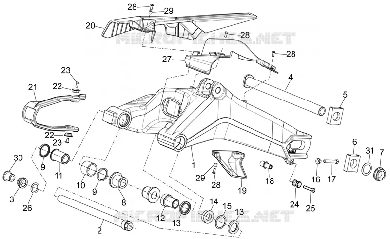 Fourche arriere Aprilia APRILIA-MOTORCYCLES 850 NA-MANA 2008  NA Mana