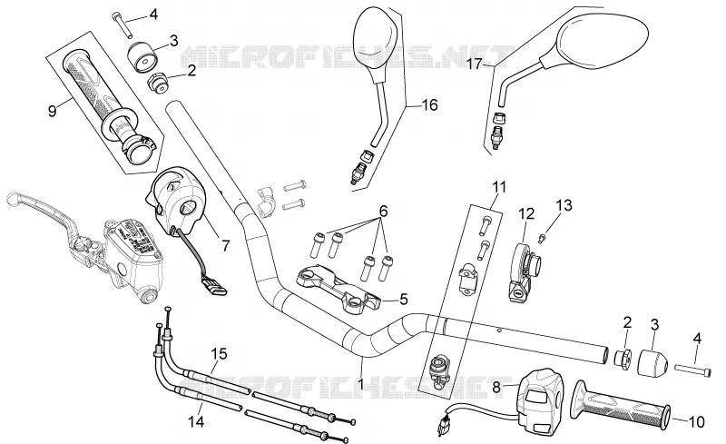 Guidon - Commandes Aprilia APRILIA-MOTORCYCLES 850 NA-MANA 2010  NA Mana