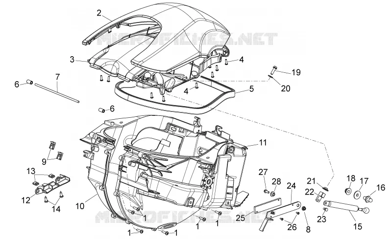 Carrosserie centrale I Aprilia APRILIA-MOTORCYCLES 850 NA-MANA 2011  NA Mana GT