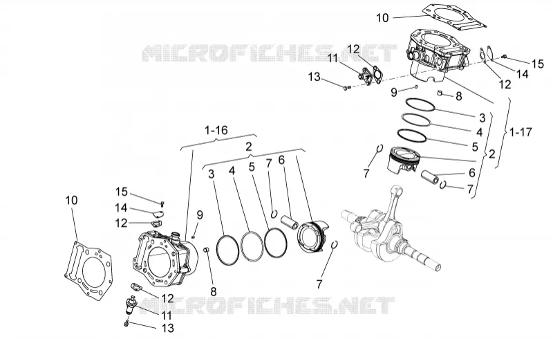 Cylindre av.piston Aprilia APRILIA-MOTORCYCLES 850 NA-MANA 2015  NA Mana GT