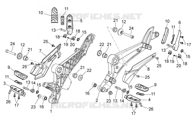 Repose-Pieds Aprilia APRILIA-MOTORCYCLES 850 NA-MANA 2010  NA Mana GT