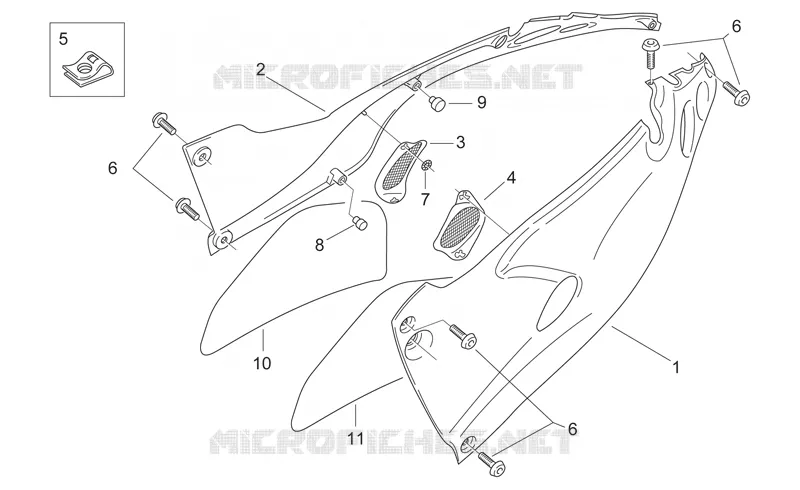 Carrosserie centrale - Flanc Aprilia APRILIA-MOTORCYCLES 650 PEGASO 1999  Pegaso