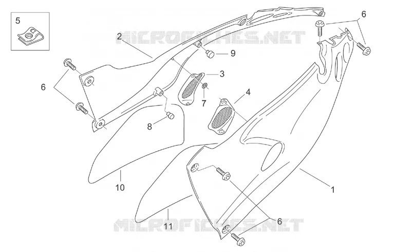 Carrosserie centrale Aprilia APRILIA-MOTORCYCLES 650 PEGASO 2003  Pegaso IE