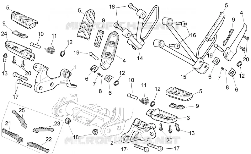 Repose-Pieds Aprilia APRILIA-MOTORCYCLES 650 PEGASO 2006  Pegaso Strada - Trail IE