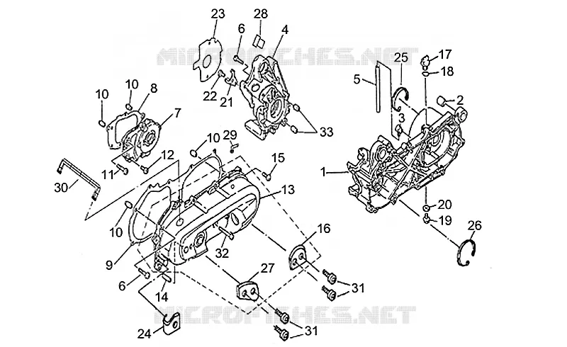 Carter moteur 50 Aprilia APRILIA-QUAD 50 QUASAR 2003  Quasar
