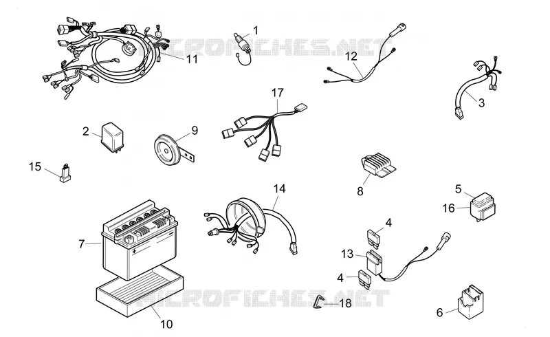 Circuit electrique Aprilia APRILIA-SCOOTER 50 RALLY 1997  Rally Air