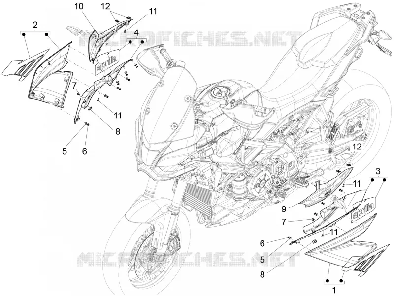 CARENAGES LATERAUX Aprilia APRILIA-MOTORCYCLES 1200 CAPONORD 2015  Caponord Rally