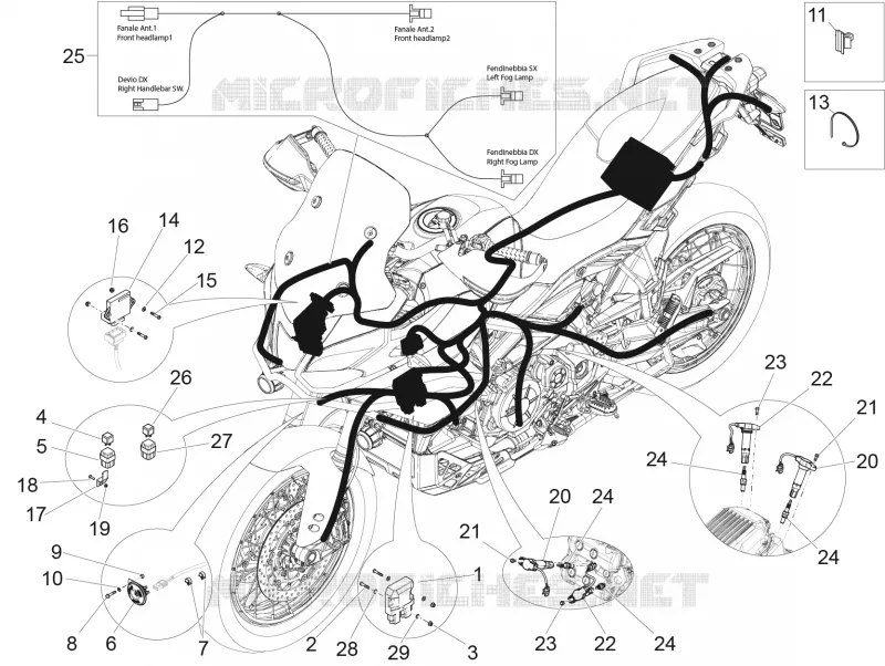 CIRCUIT ELECTRIQUE AVANT Aprilia APRILIA-MOTORCYCLES 1200 CAPONORD 2015  Caponord Rally