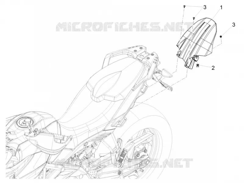 GARDE BOUE ARRIERE Aprilia APRILIA-MOTORCYCLES 1200 CAPONORD 2015  Caponord Rally