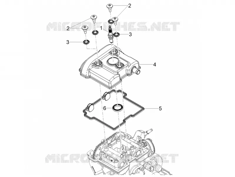 COUVRE CULASSE Aprilia APRILIA-MOTORCYCLES 125 RS 2023  RS 125 4T Euro 5 ABS