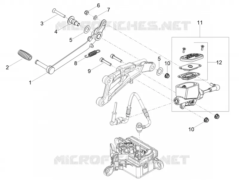 MAITRE CYLINDRE DE FREIN ARRIERE Aprilia APRILIA-MOTORCYCLES 125 RS 2021  RS 125 4T Euro 5 ABS