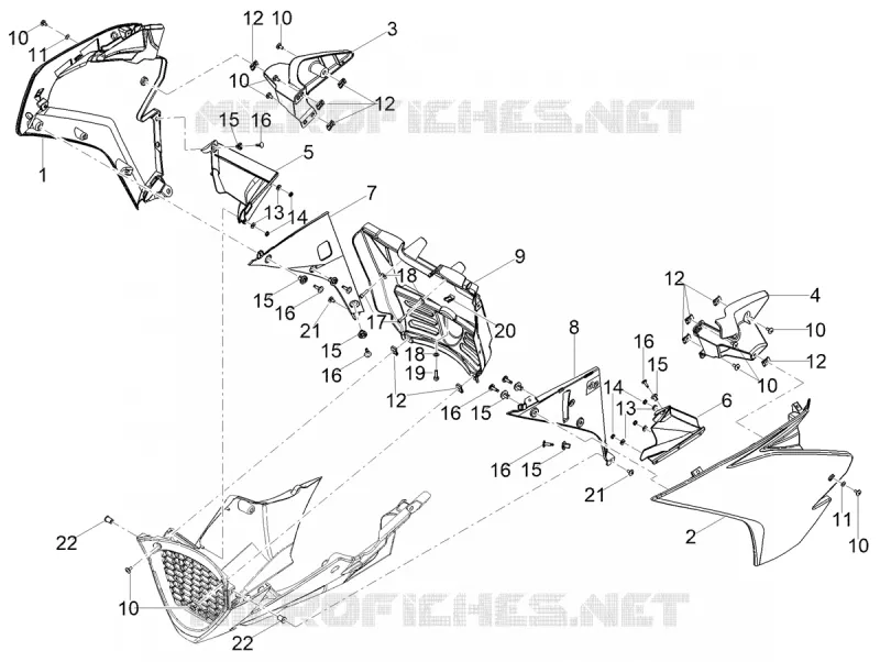 CARENAGES LATERAUX Aprilia APRILIA-MOTORCYCLES 125 RS 2021  RS 125 4T GP Replica Euro 5 ABS