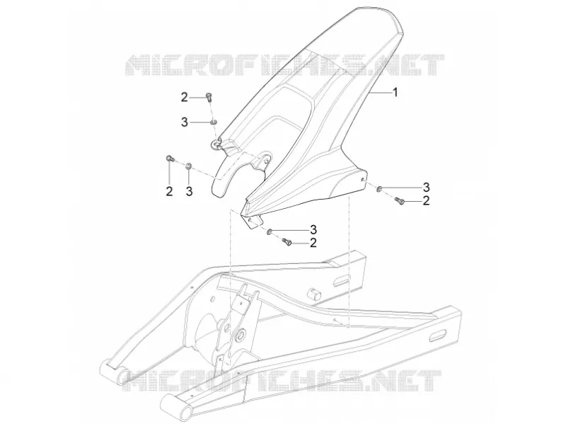 GARDE BOUE ARRIERE Aprilia APRILIA-MOTORCYCLES 50 RS4 2015  RS4 50 2T