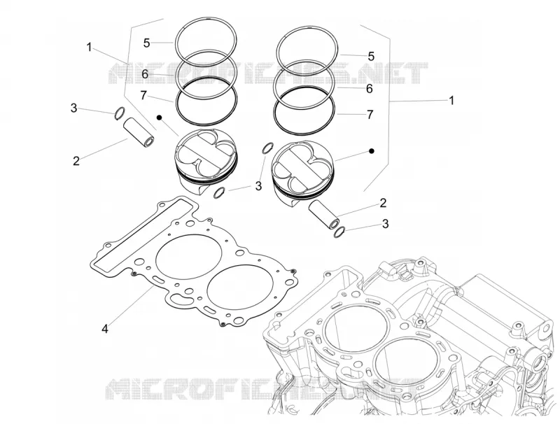 CYLINDRE - PISTON Aprilia APRILIA-MOTORCYCLES 660 RS 2020  RS 660 4T 8V Euro 5 ABS