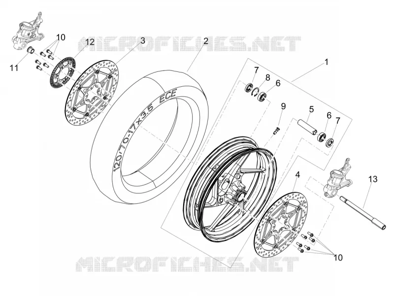 Roue avant Aprilia APRILIA-MOTORCYCLES 660 RS 2020  RS 660 4T 8V Euro 5 ABS