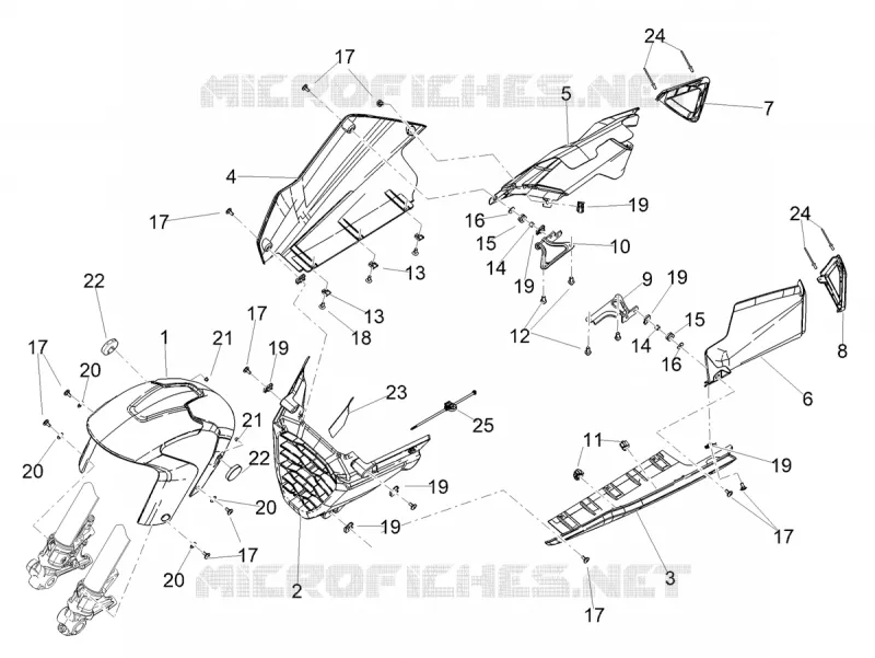GARDE BOUE AVANT - SABOT Aprilia APRILIA-MOTORCYCLES 660 RS 2020  RS 660 4T 8V Euro 5 ABS