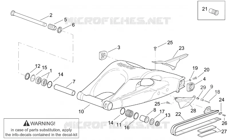 Bras oscillant fini Aprilia APRILIA-MOTORCYCLES 1000 RSV 2002  RSV 1000