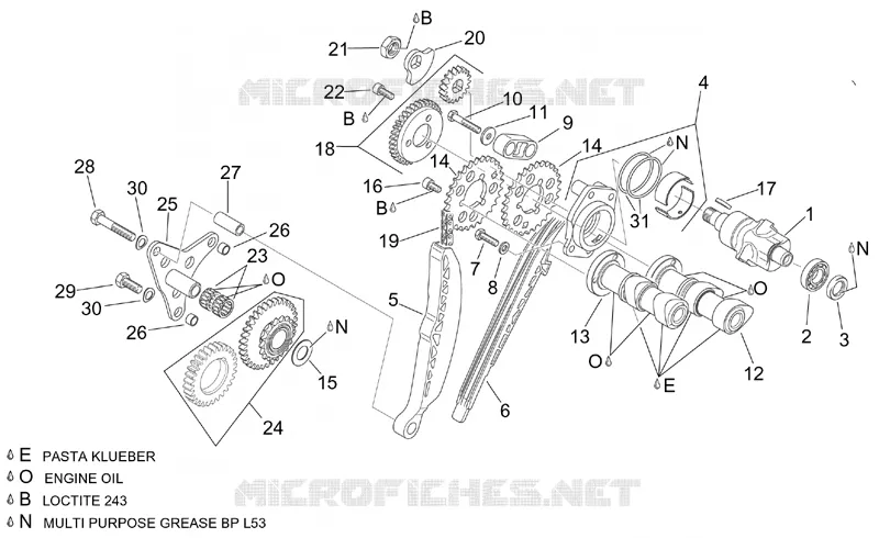 DISTRIBUTION CYLINDRE ARRIERE Aprilia APRILIA-MOTORCYCLES 1000 RSV 2001  RSV 1000