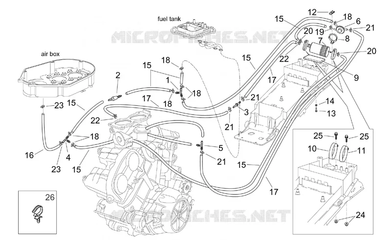SYSTEME DE RECYCLAGE DES VAPEURS DE CARBURANT Aprilia APRILIA-MOTORCYCLES 1000 RSV 2002  RSV 1000