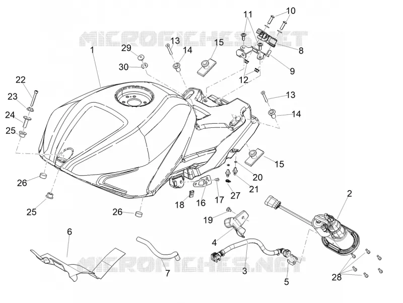 RESERVOIR A ESSENCE Aprilia APRILIA-MOTORCYCLES 1100 RSV4 2021  RSV4 1100 Euro 5 ABS