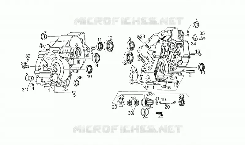 Carter moteur Aprilia APRILIA-MOTORCYCLES 125 RS 1995  RS 125
