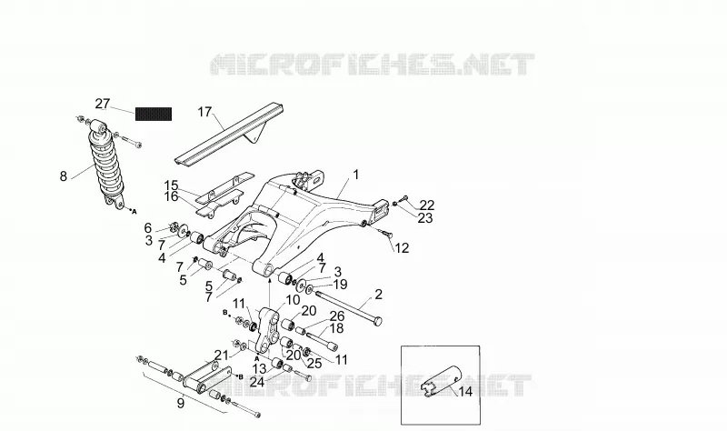 Fourche arriere Aprilia APRILIA-MOTORCYCLES 125 RS 1995  RS 125