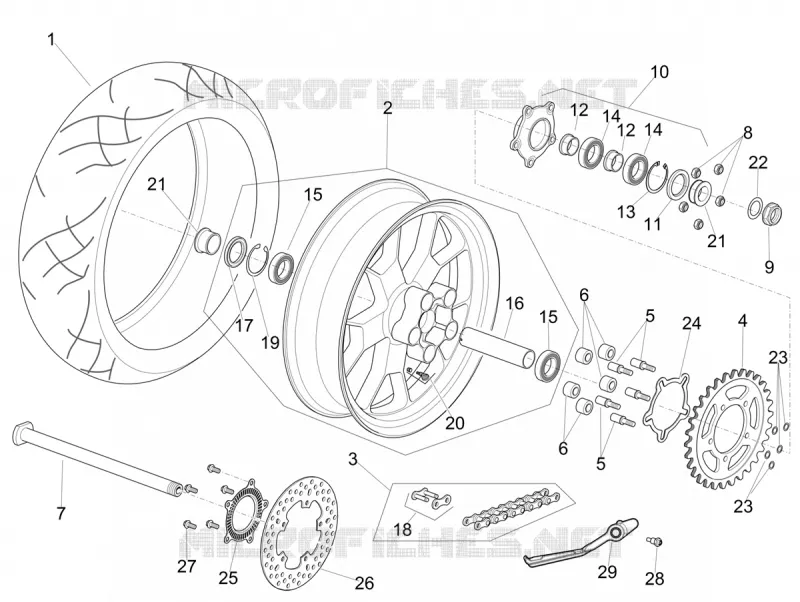 ROUE ARRIERE Aprilia APRILIA-MOTORCYCLES 1100 RSV4 2021  RSV4 1100 Factory Euro 5 ABS