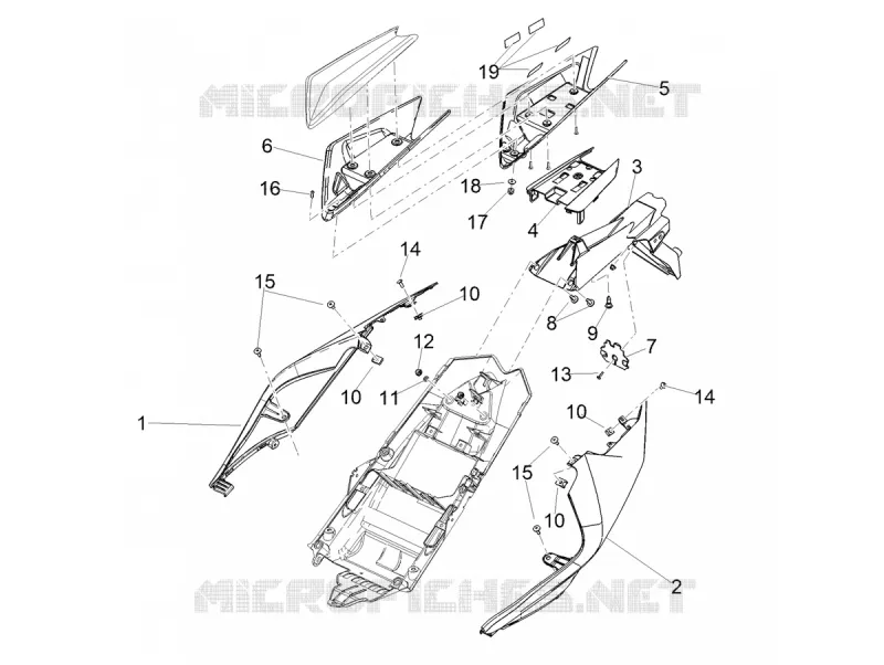CARENAGES ARRIERE Aprilia APRILIA-MOTORCYCLES 1100 RSV4 2021  RSV4 1100 Factory Euro 5 ABS