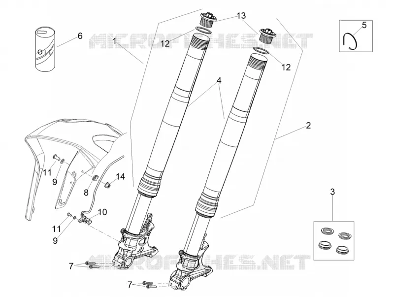 FOURCHE OHLINS Aprilia APRILIA-MOTORCYCLES 1100 RSV4 2021  RSV4 1100 Factory Euro 5 ABS
