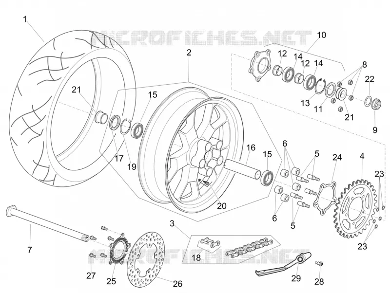 ROUE ARRIERE Aprilia APRILIA-MOTORCYCLES 1100 RSV4 2022  RSV4 1100 Factory Euro 5 ABS