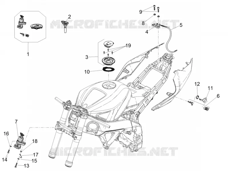 SERRURES Aprilia APRILIA-MOTORCYCLES 1100 RSV4 2021  RSV4 1100 Factory Euro 5 ABS