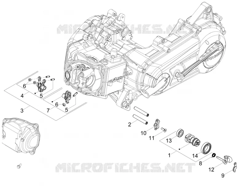 Groupe support balanciers Aprilia APRILIA-SCOOTER 125 SR 2021  SR 125 STORM TT BSIV