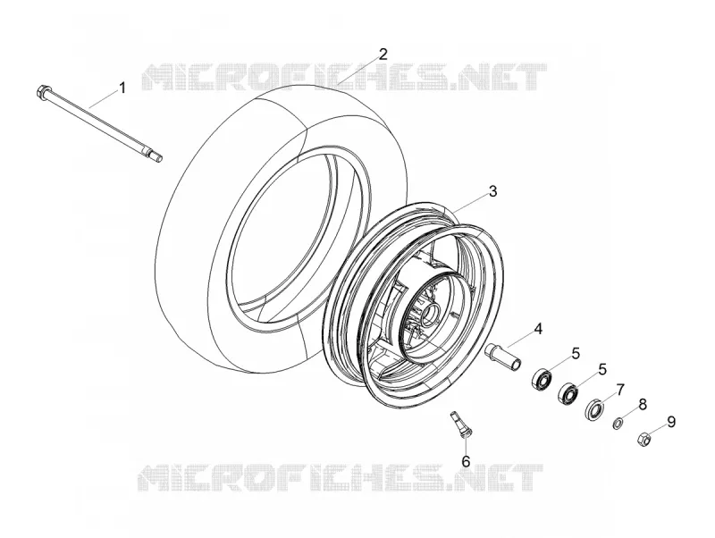 Roue avant Aprilia APRILIA-SCOOTER 125 SR 2020  SR 125 STORM TT BSIV