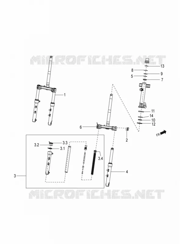 Suspension avant/arriere Aprilia APRILIA-SCOOTER 125 SR 2022  SR 125 STORM TT BSIV