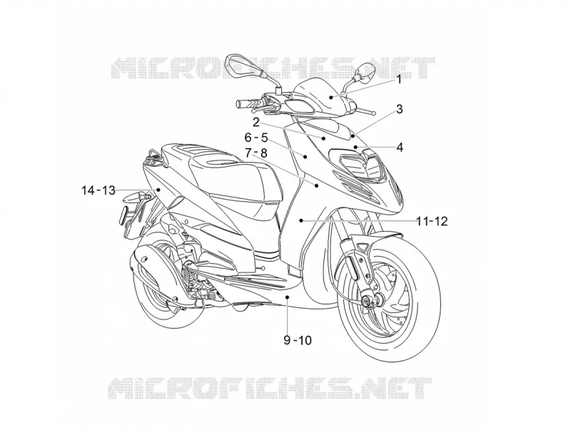 AUTOCOLLANTS - ETIQUETTES Aprilia APRILIA-SCOOTER 150 SR 2020  SR Motard 150 ABS